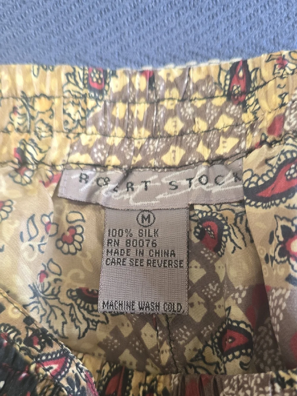 Robert Stock Silk Patchwork‎ Print Elastic Waist Shorts Underware M